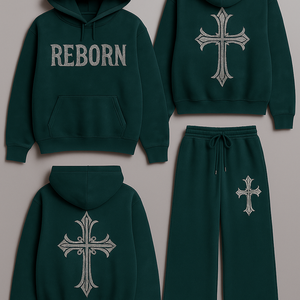 ชุดวอร์มสตรีทแวร์ฤดูหนาวแบบยูนิเซ็กซ์ ผ้าทอ ลุควินเทจฟอกสี  ชุดฮู้ดดี้และกางเกงจ็อกเกอร์ประดับคริสตัล 3 มิติ  งานปักลายแบบกำหนดเอง - Product Image 2