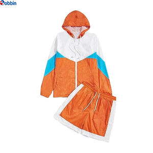 Ensemble de shorts coupe-vent en nylon personnalisé unisexe de haute qualité, ensemble de veste à capuche lourde personnalisée pour hommes, taille haute - Product Image 6