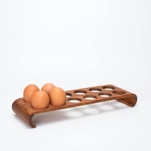 ถาดไข่ไม้แบบเรียบง่ายที่ใส่ไข่6ช่องอุปกรณ์สำหรับห้องครัวถาดไข่ไม้แบบเรียบง่ายเป็นมิตรกับสิ่งแวดล้อม - Product Image 2