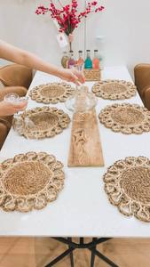 Dessous de verre en rotin traditionnel écologique fait à la main napperon en bambou assiette de chargeur pour usage de cuisine Vietnam artisanat Restaurants - Product Image 6