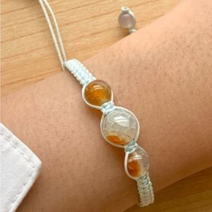 Pulsera Bohemia tejida a mano con cordón ajustable de cristales curativos pulidos para ajuste personalizado hecho a mano de Indonesia - Product Image 1
