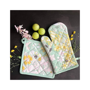 Support de pot écologique 100% coton brodé résistant à la chaleur matelassé pour la cuisine Heartin OEM ODM fabriqué en Inde - Product Image 4