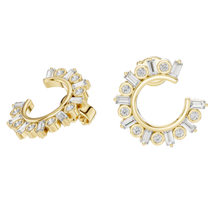 Boucles d'oreilles créoles en diamant CVD cultivé en laboratoire 0,7681 Ct VVS-VS-EF, Or 18KT, 14KT, 10KT et Argent 925, Moissanite, Rose, Jaune, Blanc - Product Image 5