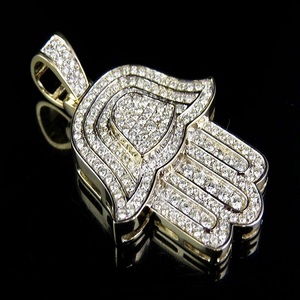 Hamsa จี้ฮิปฮอปมือแบบกำหนดเอง925เงินสเตอร์ลิงประดับเพชรโมอิสซานไนต์ความชัดเจน VVS - Product Image 1