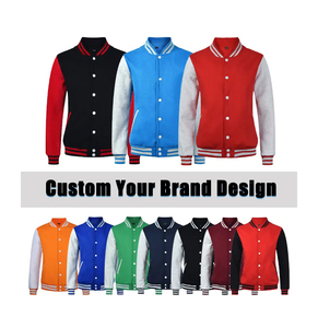 Stand de veste universitaire personnalisée pour hommes qualité supérieure toile décontractée manches en cuir Baseball Letterman Bomber Coat Logo personnalisé - Product Image 5