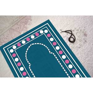 Alfombra de Oración Islámica Azul: Decoración Musulmana para el Hogar, Accesorios para Mezquita, Alfombra Delgada No Tejida - Product Image 4