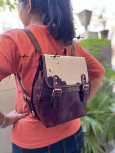 Sac à dos en cuir de vachette véritable sac à dos de style occidental sacs d'école unisexe 2 en 1 multi-usages sacs de haute qualité de créateur unisexe - Product Image 2