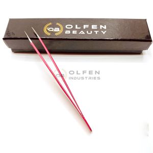 Customized Neon <b>Pink</b> <b>Powder</b> Coated Eyelash Extension Tweezers Pointed Stainless Steel Volume Tweezers Essential Eyelash Tools - Product Image 6