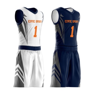 Ensemble d'uniformes de basket-ball pour enfants sur mesure uniforme de basket-ball réversible uniforme de basket-ball d'équipe complète - Product Image 2