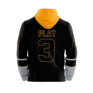 เสื้อฮู้ดฮ็อกกี้น้ำแข็งมีฮู้ดลายทางผลิตจากโพลีเอสเตอร์ - Product Image 2