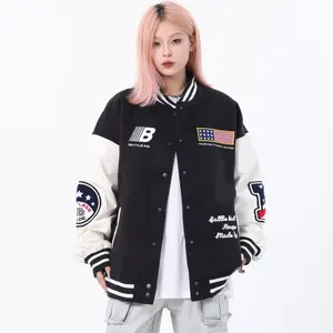 Parche de manga larga Chenille bordado Street wear Letterman Varsity Jacket para hombres - Product Image 4
