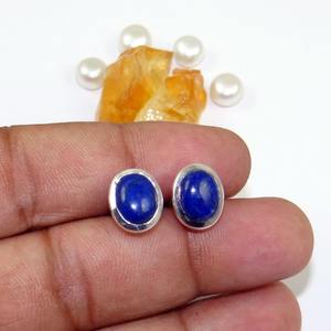 Boucles d'oreilles pendantes en lapis-lazuli pour femmes, argent sterling plaqué or, tendance, cadeau de mariage, anniversaire, fête, bijoux - Product Image 5