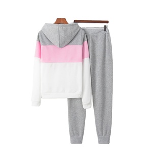 Conjunto Deportivo de Dos Piezas para Mujer con Capucha, Manga Larga, Forro Polar, Pantalones Deportivos, Diseño de Moda - Product Image 1