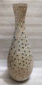 Jarrón de mosaico de vidrieras cuadrado Vintage grande hecho a mano diseño único y elegante - Product Image 3