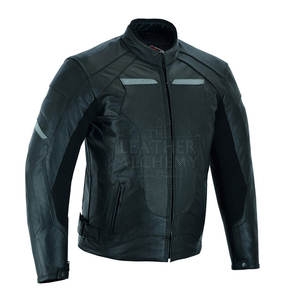 Blouson en cuir pour moto avec des matériaux de qualité supérieure, coutures solides, doublure confortable, ajustement réglable pour la conduite quotidienne - Product Image 1