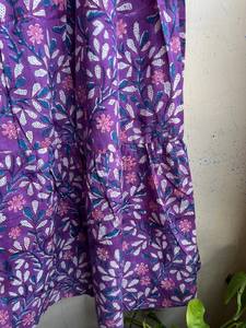 Violet main bloc imprimé mancherons robe en coton imprimé fleuri vêtements d'été femmes sans manches coton robe d'été - Product Image 3