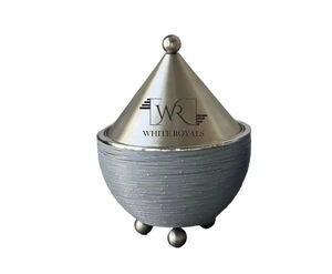 Decorative Metal Hotpot with Handcrafted Meena <b>Work</b> Luxury Casserole and Food Warmer for Hotel Use and <b>Table</b> Presentations - Product Image 3