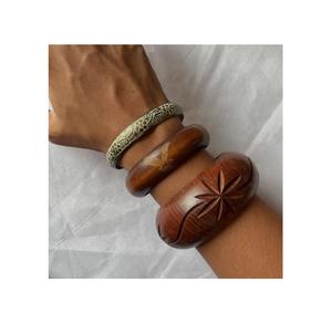 Export Ready Waterproof Solid Wood Bangles Jewelry Handcrafted Traditional Women Ethnic Accessories Collection Customizable - Product Image 3