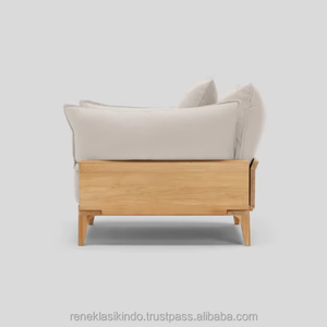 Meubles de canapé à cadre en bois massif avec mousse douce de bonne qualité Confortable pour se détendre Forme carrée pour une utilisation en villa intérieure - Product Image 5