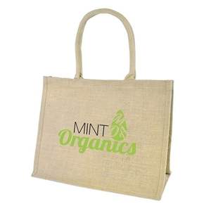 Sac fourre-tout en coton de jute de qualité supérieure Sac de plage promotionnel imprimé de logo personnalisé Nouveautés avec impression personnalisée - Product Image 3