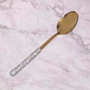Modern Diamond Stainless Steel Spoon and Fork <b>Set</b> with Bling Rhinestone Flatware Eco-friendly <b>Gold</b> <b>Cutlery</b> for Wedding Party - Product Image 5