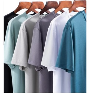 Camiseta de Hombre de Talla Grande, Holgada, Transpirable, de Secado Rápido, de Malla de Seda de Hielo, con Logotipo Personalizado Bordado OEM, Precio de Fábrica de China y Bangladesh - Product Image 1