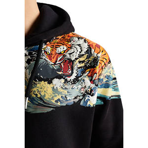 Nouveaux sweats à capuche et sweat-shirts pour hommes 100% coton molletonné Motif uni Impression numérique avec poches kangourou - Product Image 6