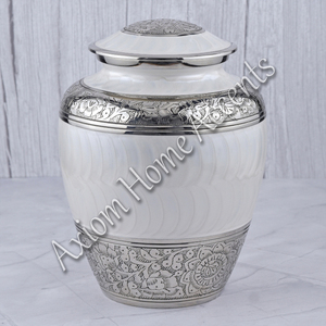 Sophisticated Aluminum Cremation Urn With Artistic Engravings <b>Beautiful</b> Tribute Urn by Axiom Home Accents - Product Image 5