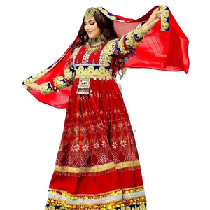 เดรสอัฟกันมีจีบยาวถึงพื้นสำหรับผู้ใหญ่ชุดปาร์ตี้งานแต่งงาน - Product Image 1