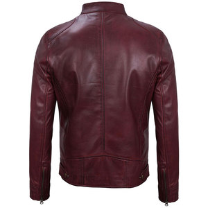 Chaqueta Clásica de Cuero Genuino para Hombre con Cuello Alto y Logotipo Frontal, Ropa Exterior Cortavientos y Transpirable para Hombres con Estilo - Product Image 4