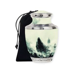 Decorative Bronze Pattern Engraved Memorial Urn Classic Cremation Keepsake <b>Small</b> Urn For Ashes - Product Image 3