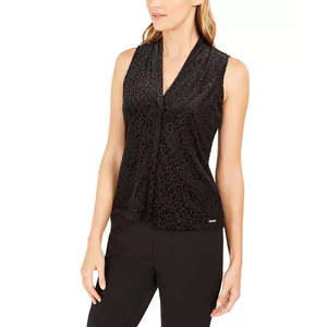 Débardeur vintage pour femme Calvin Klein, taille unique, grande taille, en tricot, avec motif animalier texturé - Product Image 1