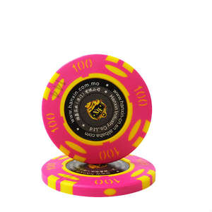 Fichas de póquer de arcilla de 14GM de calidad de Casino con logotipo personalizado y denominación de calcomanía interna de color con diseño y estilo únicos - Product Image 1