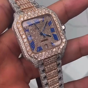 Tendance Montre personnalisée pour hommes Iced out Moissanite Montre Diamant Clouté Hip Hop Diamant Bijoux - Product Image 3