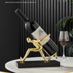 Luxury Gold Flame Wine <b>Rack</b> Figurine Artistic Metal Wine <b>Bottle</b> Holder Modern Sculptural Table top Wine <b>Storage</b> Stand - Product Image 3