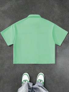 เสื้อฮิปฮอปแขนสั้นสไตล์สตรีทแวร์ ผ้าถักพิมพ์ลาย ออกแบบเองได้ สกรีนโลโก้ตามสั่ง ขายส่ง ผ้าโพลีเอสเตอร์ ทรงวินเทจ หลวมสบาย - Product Image 3