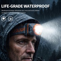 Налобный фонарь TAIKOO LED с датчиком движения, четыре источника света, USB-зарядка, водонепроницаемый, для кемпинга, походов, рыбалки