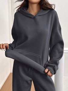 Conjunto de chándal personalizado, Sudadera con capucha y pantalones de algodón de peso pesado, ropa deportiva unisex de dos piezas, atuendo deportivo al por mayor - Product Image 5