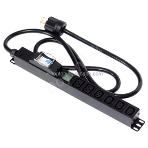 DoyonTek - Unidad de Distribución de Energía (PDU) Metálica de 19 Pulgadas y 1U con Enchufe IEC C19 de 6 Vías y Interruptor para Sala de Servidores - Product Image 1