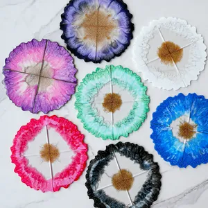 Ustensiles de cuisine classiques sous-verres ronds résine époxy tapis d'acacia tampons accessoires naturels pour la cuisine de la maison et de l'hôtel - Product Image 4