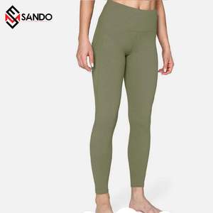 กางเกงเลกกิ้งเอวสูงผ้าสแปนเด็กซ์ระบายอากาศได้ดีชุดโยคะออกกำลังกายแบบแห้งเร็วมีโลโก้กำหนดเอง - Product Image 3