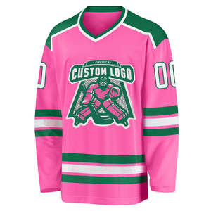Conçu sur mesure bleu marine col en V maillot de hockey pour adultes OEM équipe Sportswear hockey sur glace uniforme veste avec broderie motif vierge - Product Image 6
