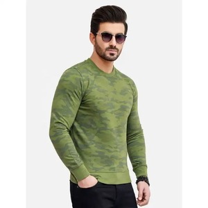 Sweat-shirt à col rond camouflage pour homme, coupe ajustée, manches longues, pull décontracté, haut d'automne - Product Image 2
