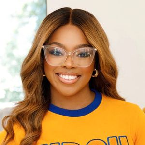 HBCU Mujeres SGRho Azul Oro Chenille Tee Educado Carta Bordado Premium Estilo universitario Camiseta Streetwear Ropa de moda - Product Image 2