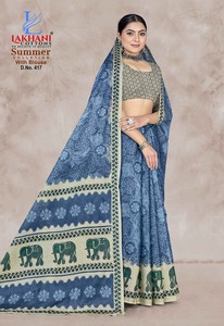 Sarees modernes imprimés en coton pour les occasions festives Designs élégants pour les vêtements de fête Vente en gros pour les détaillants Revendeurs Indiens - Product Image 4
