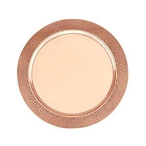 Ensemble de 2 assiettes rondes en métal martelé cuivré brillant pour la maison, mariage, table à manger, vaisselle, plats et assiettes - Product Image 4