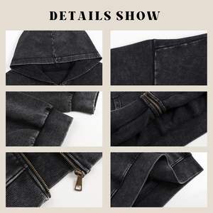 OEM Heavy Nueva moda Streetwear Impresión digital Vintage Lavado ácido Sudor desgastado Hip Hop Estilo Sun Faded Sudadera con capucha Hombres - Product Image 2