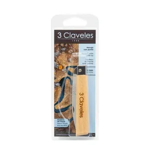 Coltello con punta in acciaio inox 88mm con manico in legno 101mm (3 Claveles 01753) - Product Image 4