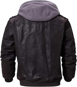 Chaqueta de cuero genuino de lona a prueba de viento de invierno para hombre superventas, tendencia superior, decoración de bolsillo de último estilo, precios al por mayor - Product Image 2