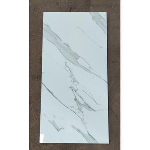 Carreaux muraux en céramique blanc brillant aspect marbre 30x60 cm pour les murs de la salle de bain et de la cuisine - Product Image 6